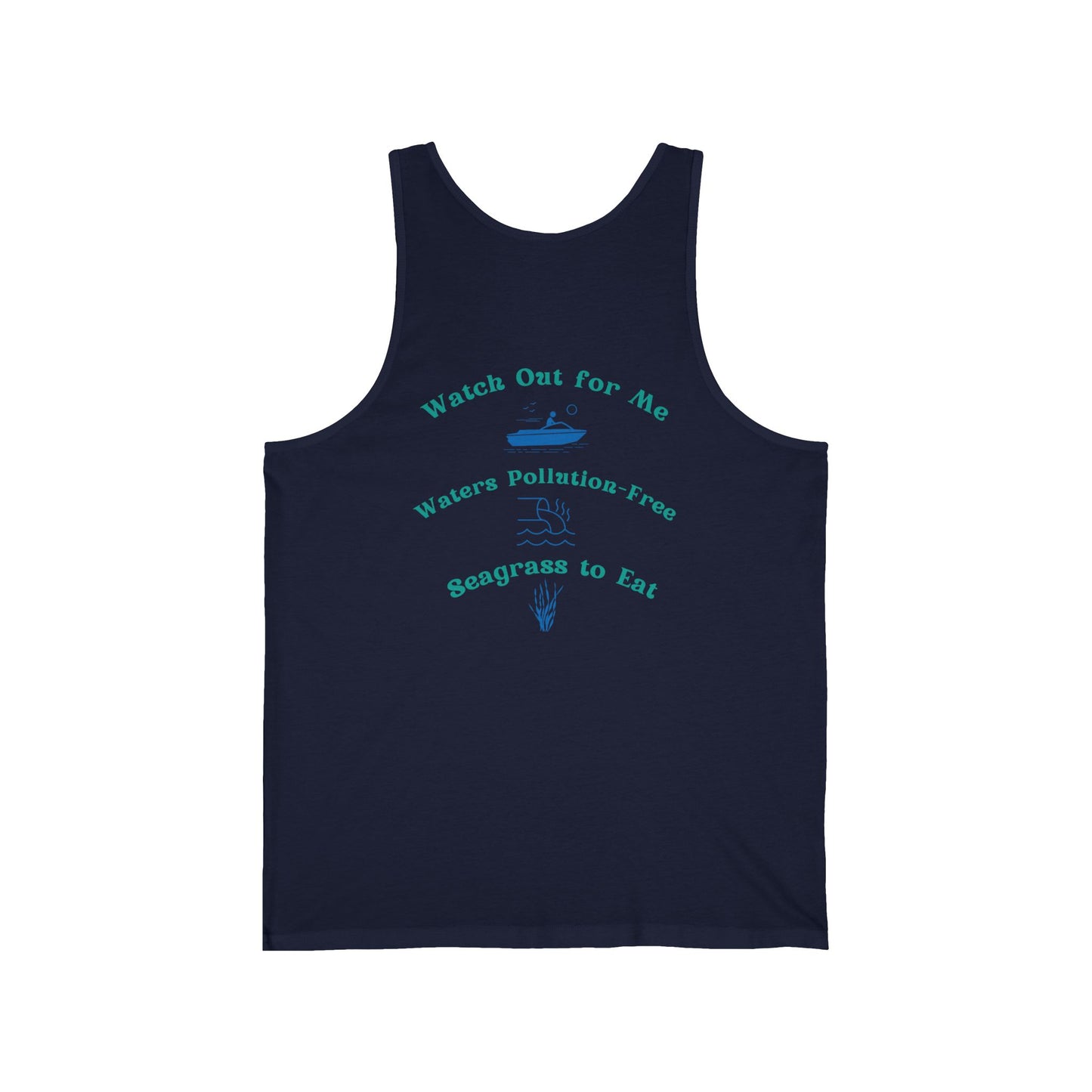 Protect The Manatees Unisex Jersey Tank Front and Back Print