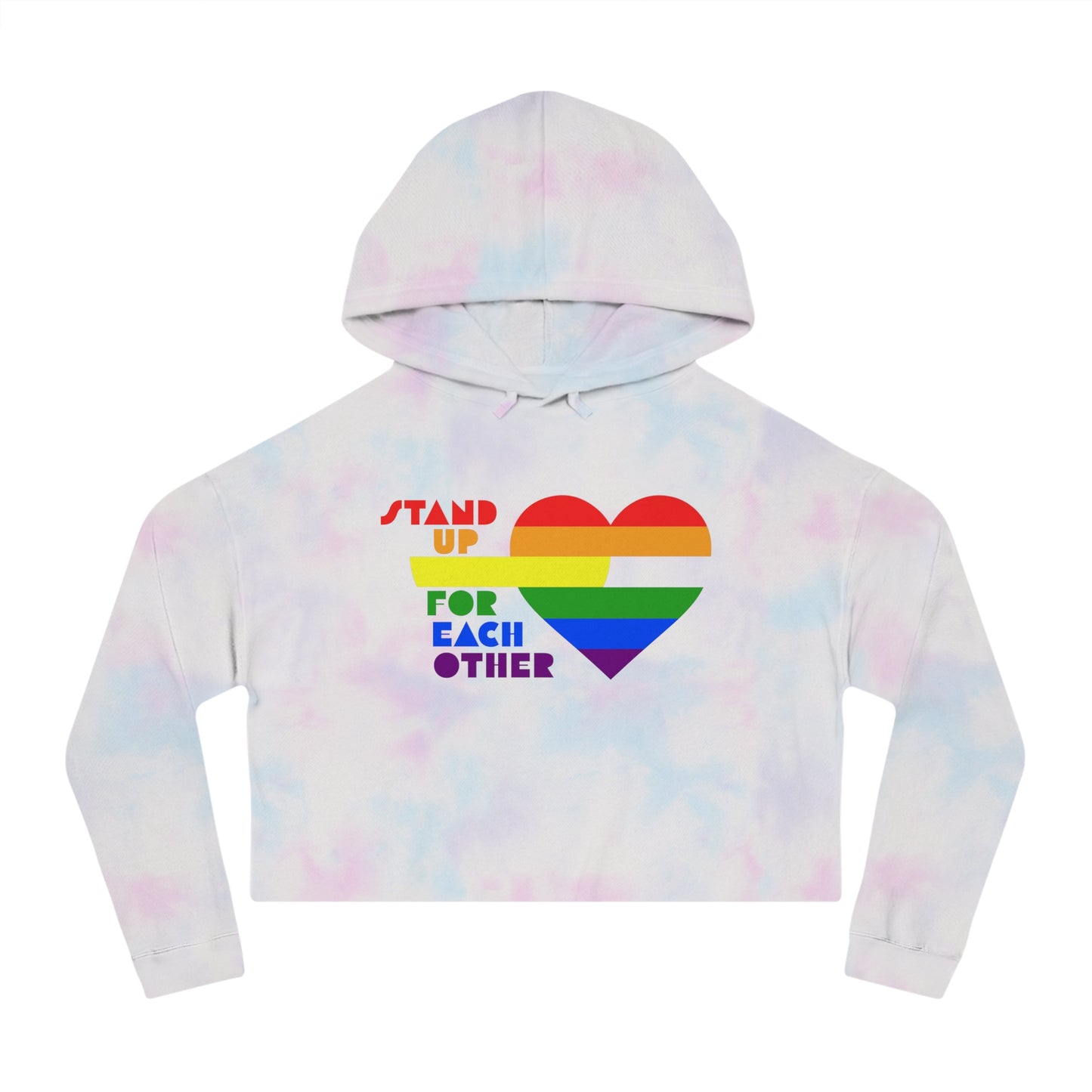 Stand Up For Each Other Pride Adult Hoodie Crop Top