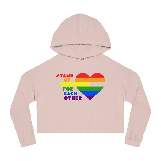 Stand Up For Each Other Pride Adult Hoodie Crop Top