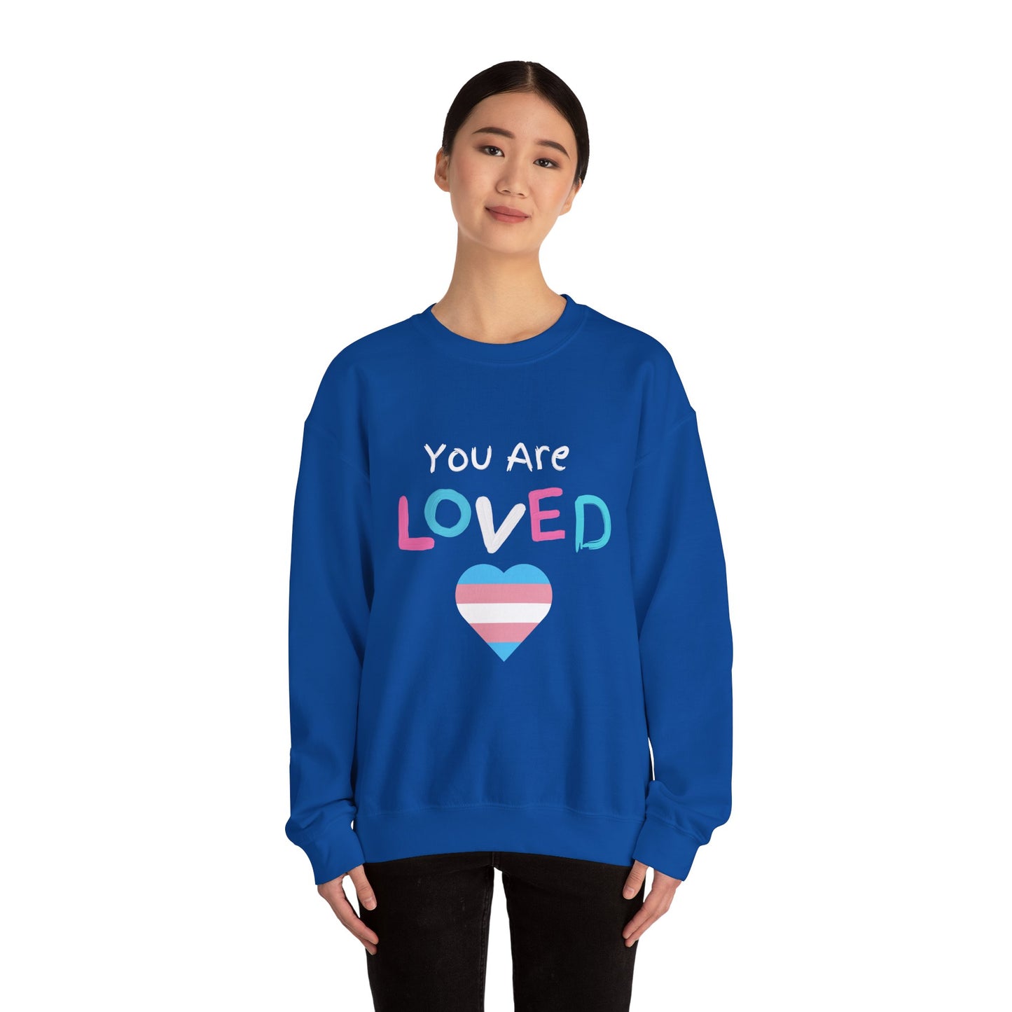 You Are Loved Trans Ally Unisex Heavy Blend™ Crewneck Sweatshirt