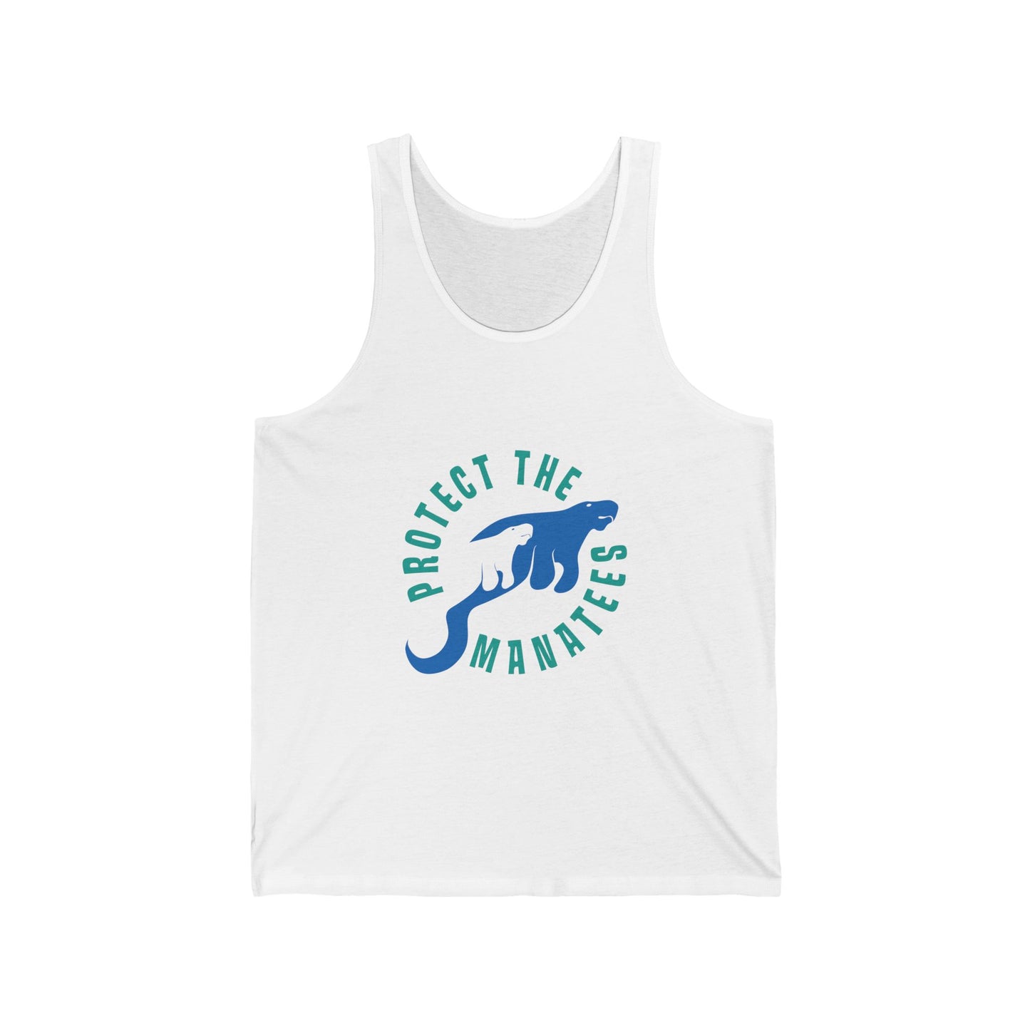 Protect The Manatees Unisex Jersey Tank Front and Back Print