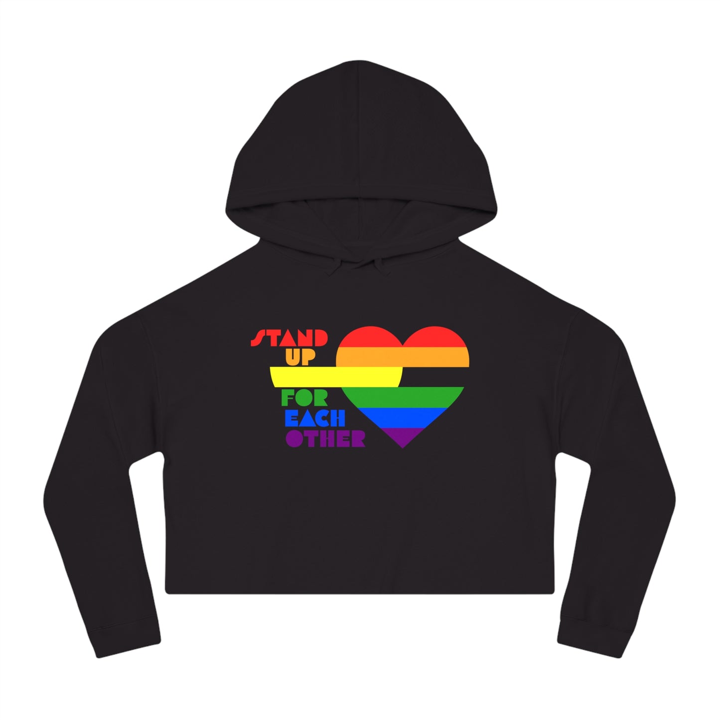 Stand Up For Each Other Pride Adult Hoodie Crop Top
