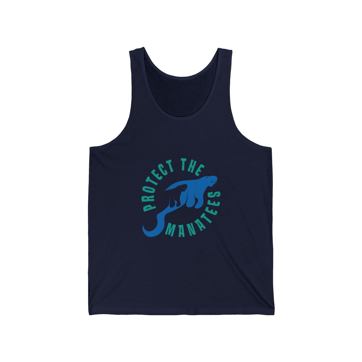Protect The Manatees Unisex Jersey Tank Front and Back Print