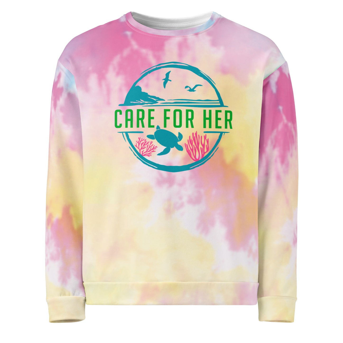 Care for Planet Earth Against Climate Change Tie Dye Adult Unisex Sweatshirt