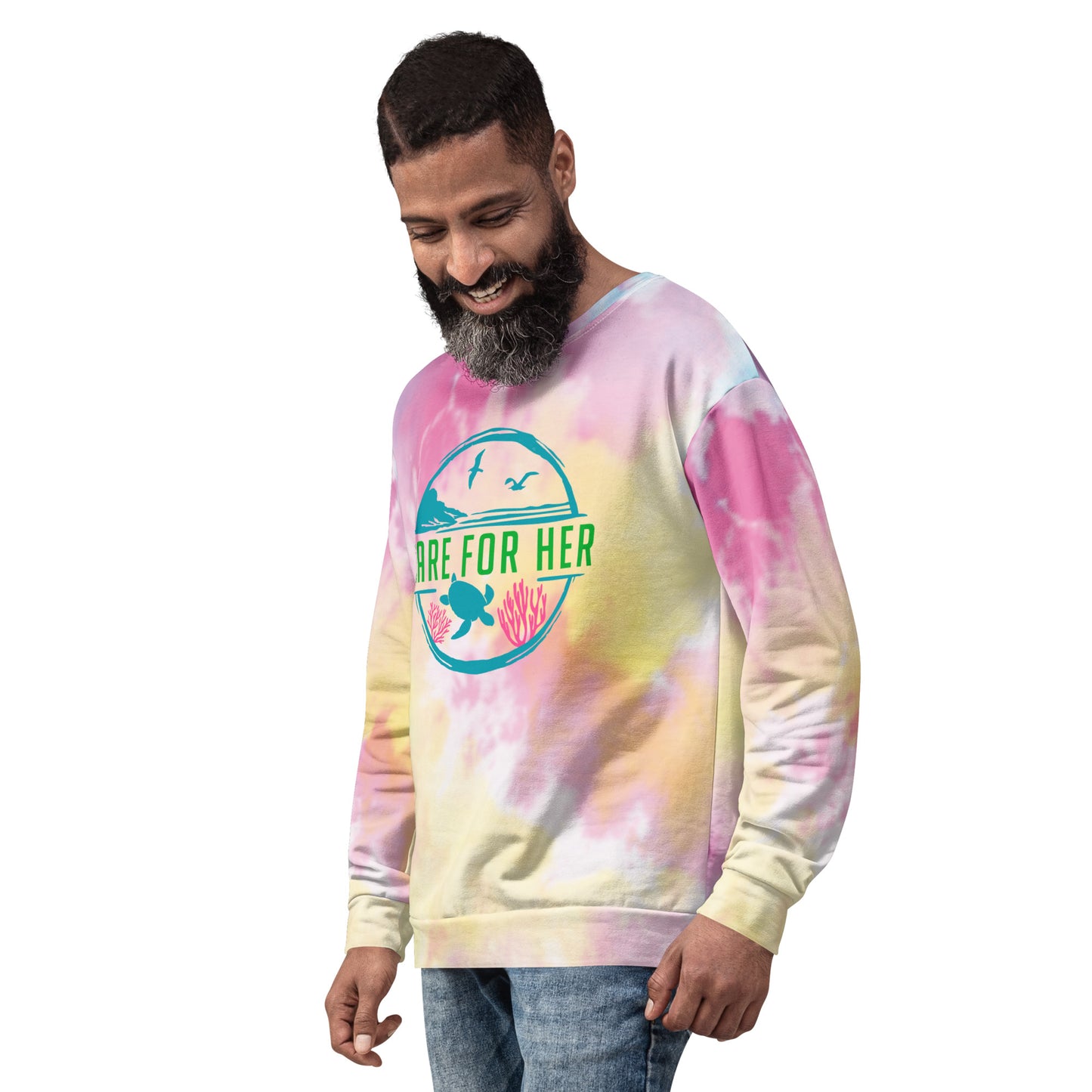Care for Planet Earth Against Climate Change Tie Dye Adult Unisex Sweatshirt
