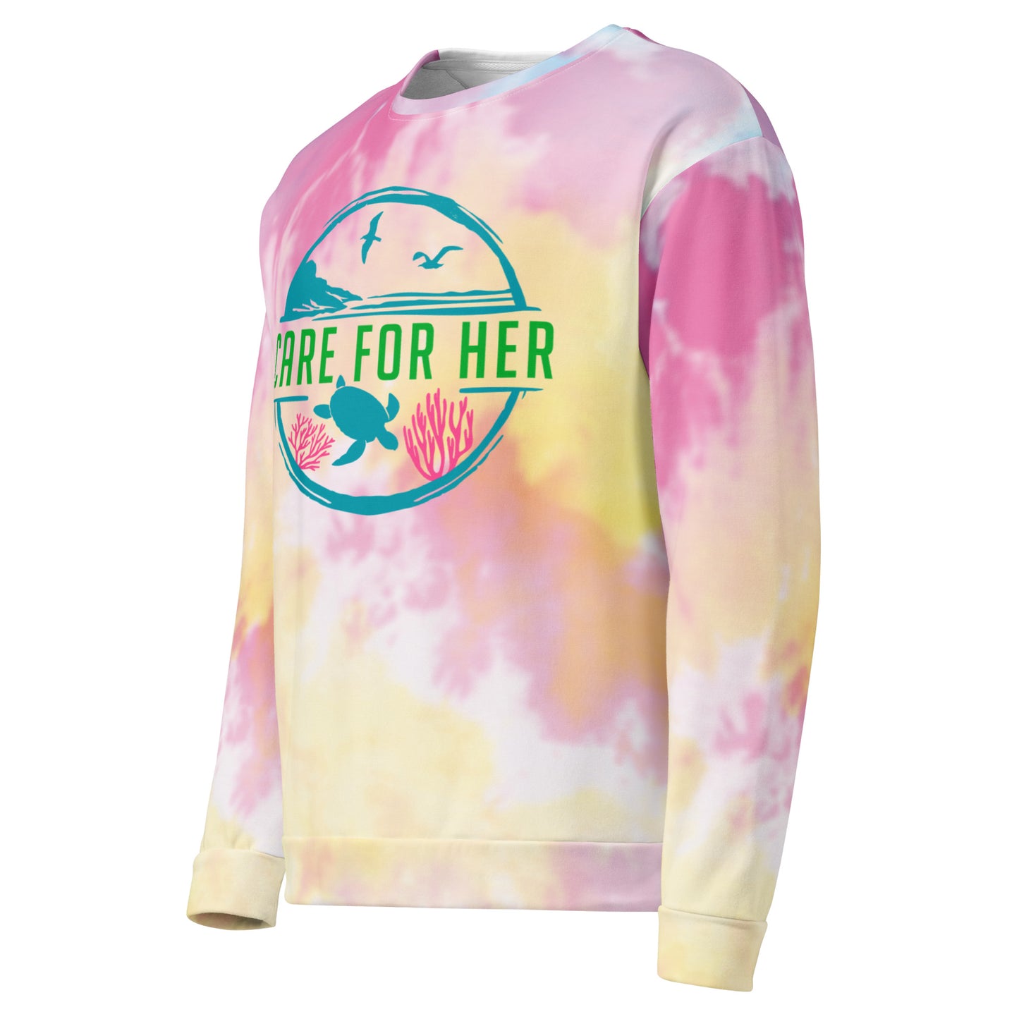 Care for Planet Earth Against Climate Change Tie Dye Adult Unisex Sweatshirt