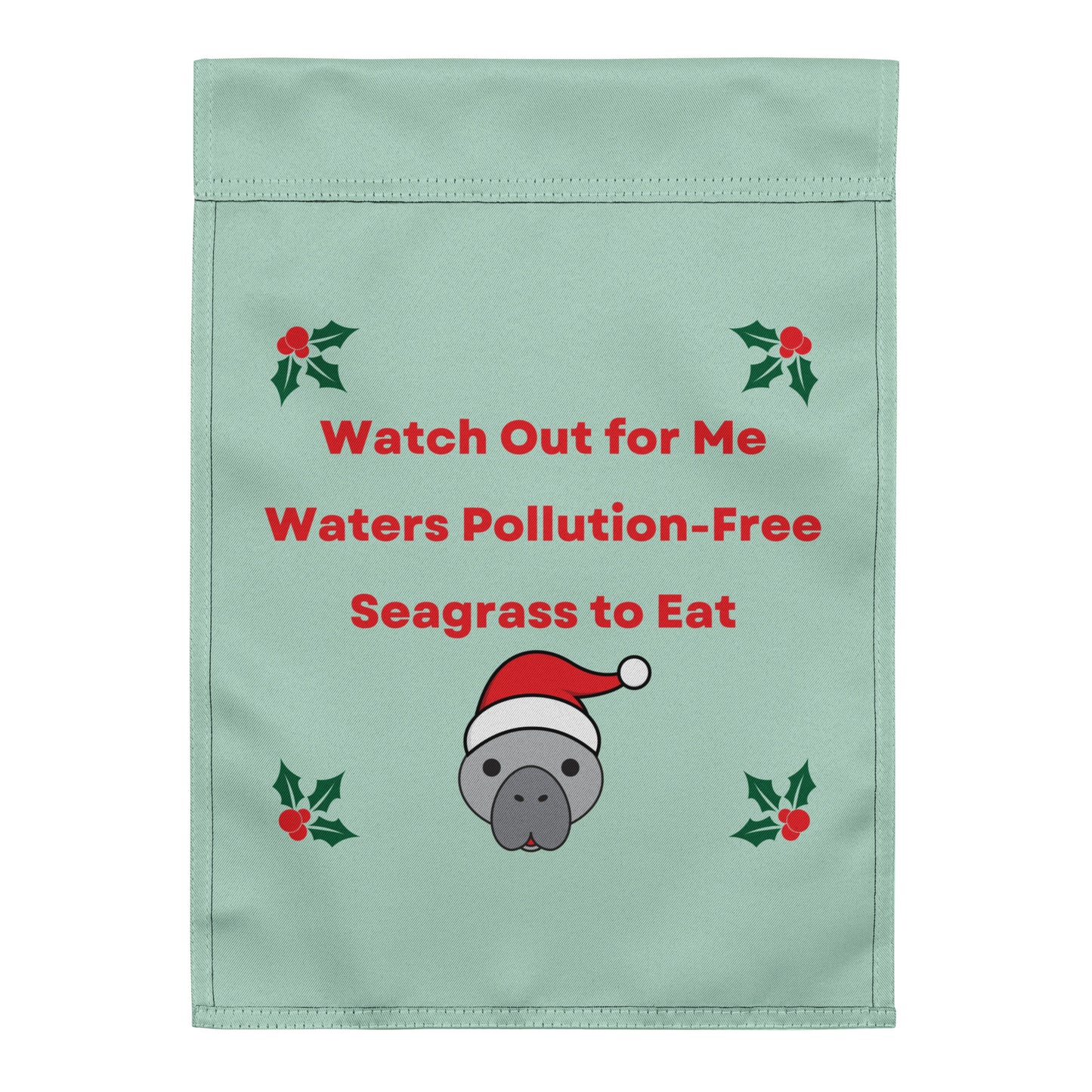 Manatee Holiday Wishes Christmas Garden flag