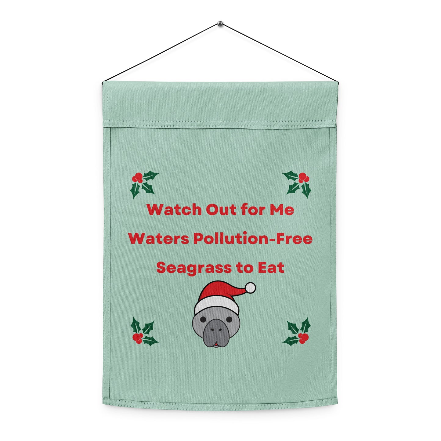 Manatee Holiday Wishes Christmas Garden flag