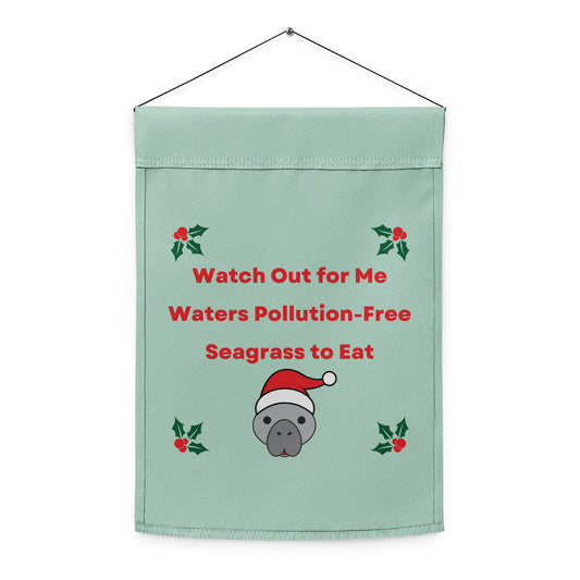 Manatee Holiday Wishes Christmas Garden flag