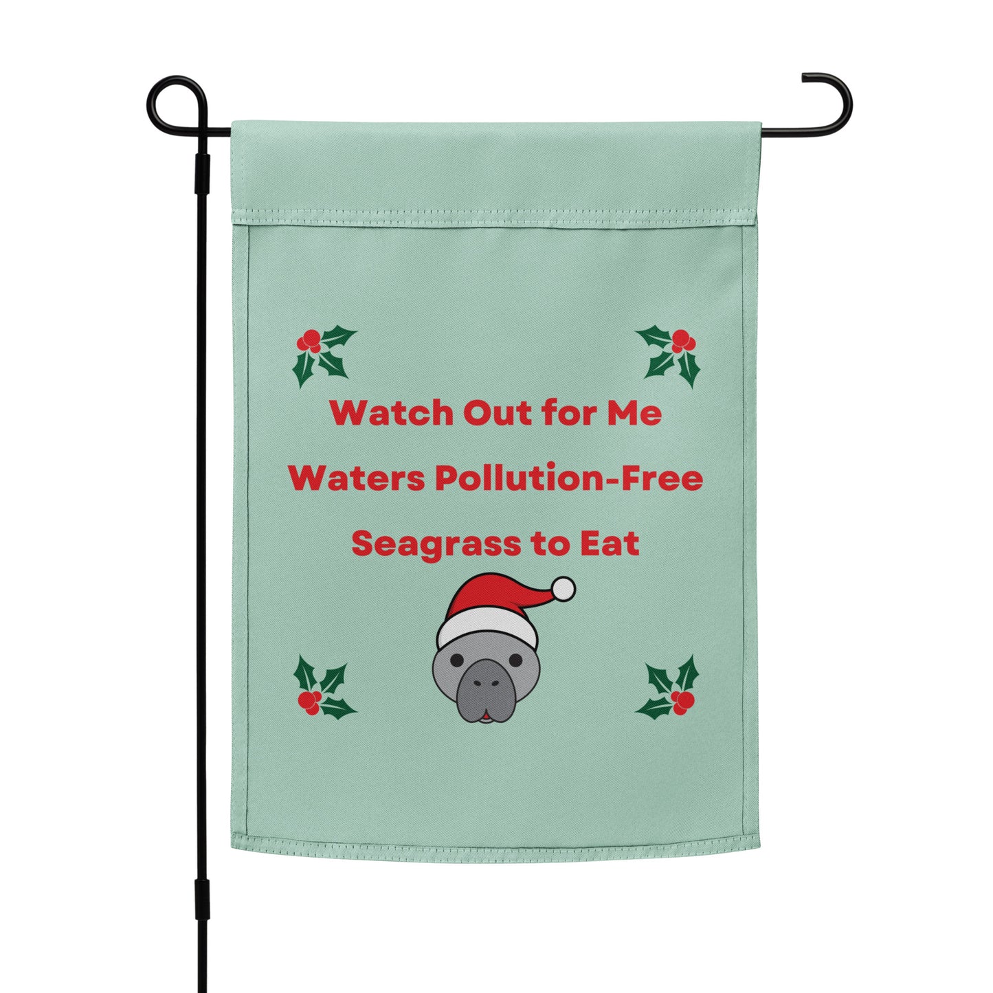 Manatee Holiday Wishes Christmas Garden flag