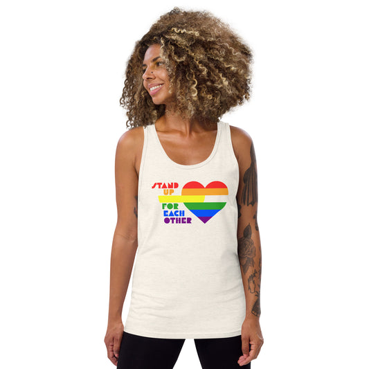 Stand Up For Each Other Pride Unisex Tank Top