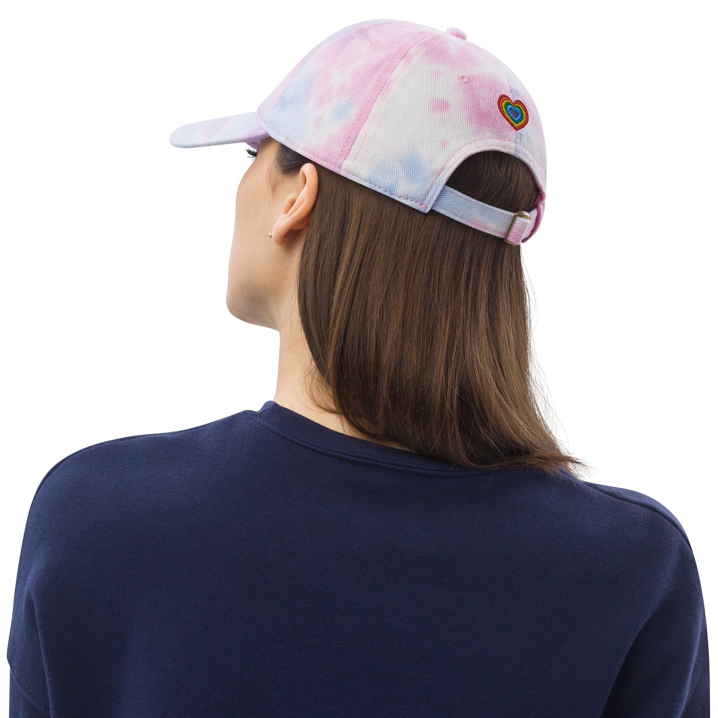 Pride Rainbow Heart Gay Pride Tie Dye Embroidered Dad Hat