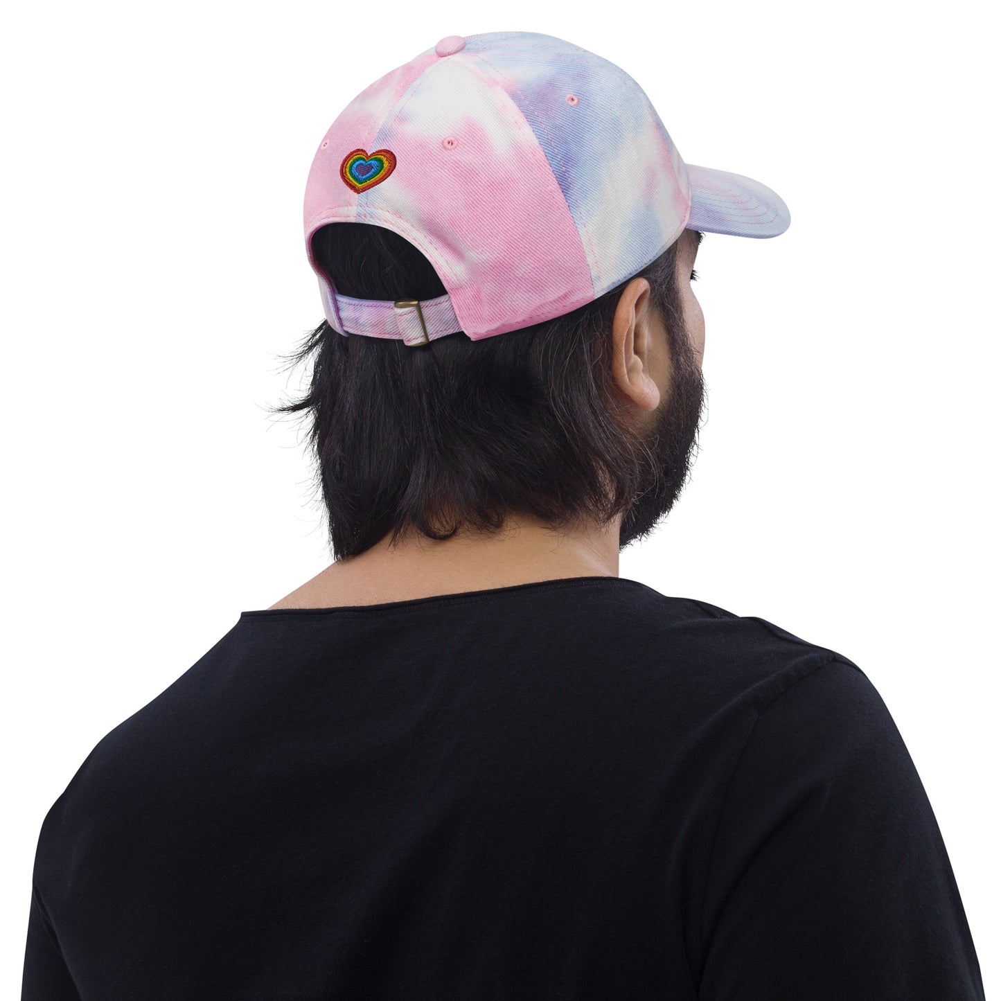 Pride Rainbow Heart Gay Pride Tie Dye Embroidered Dad Hat