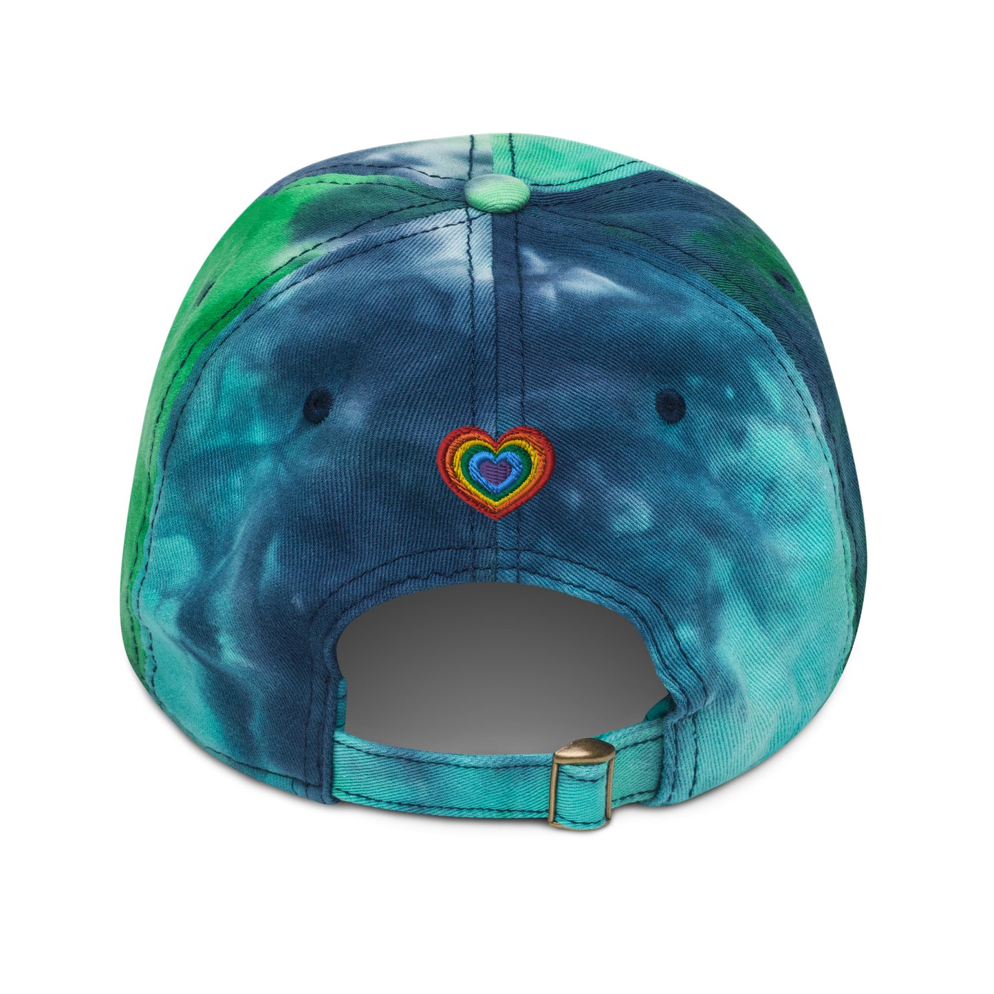 Pride Rainbow Heart Gay Pride Tie Dye Embroidered Dad Hat