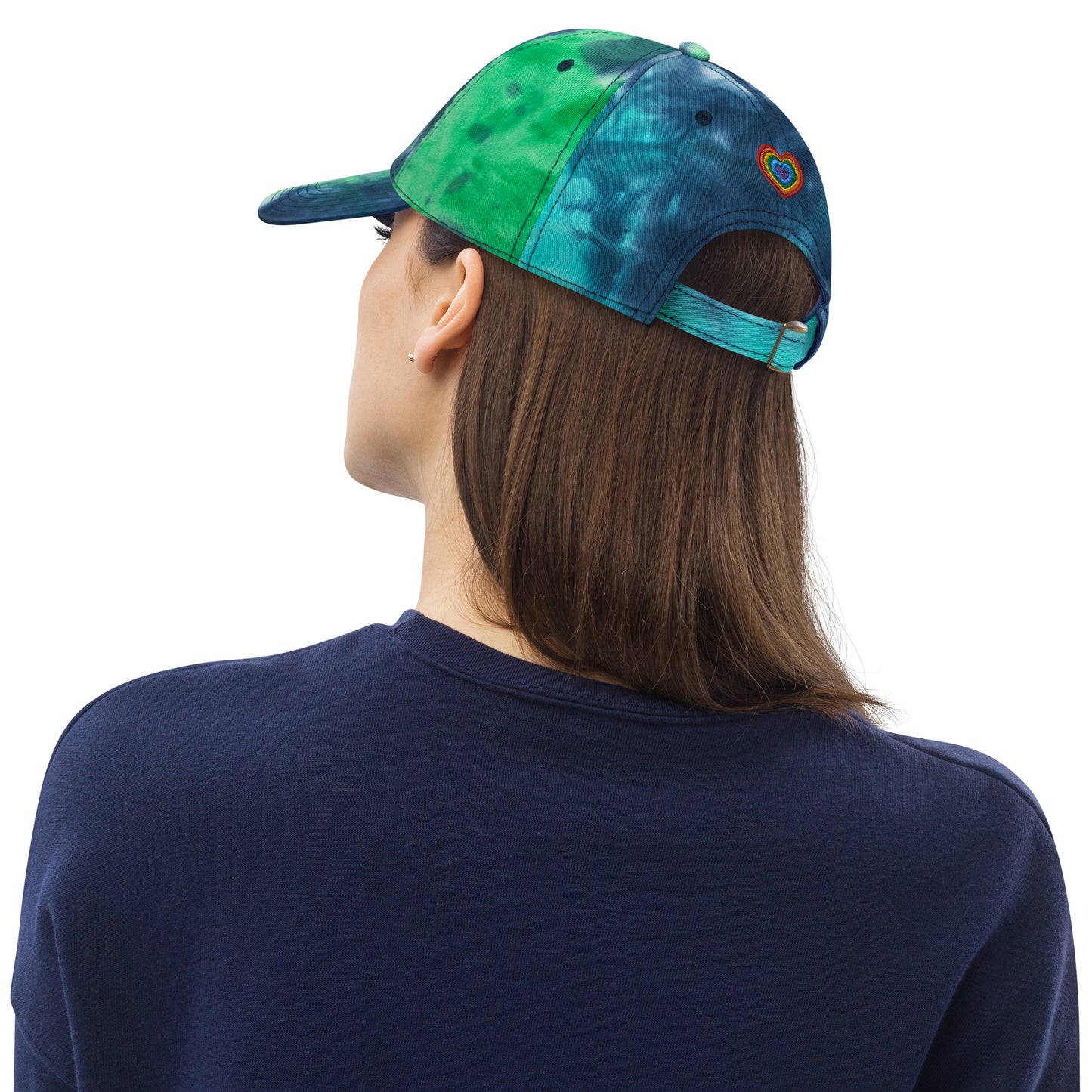 Pride Rainbow Heart Gay Pride Tie Dye Embroidered Dad Hat