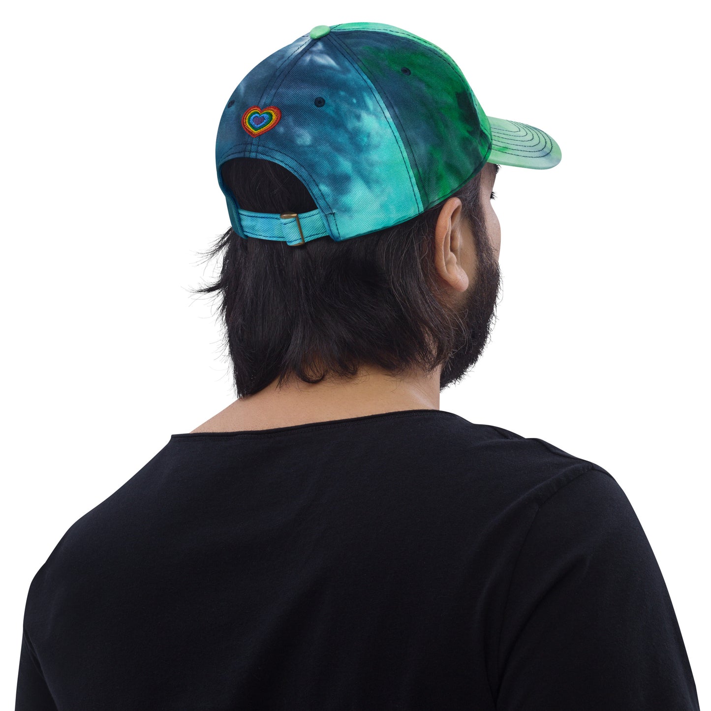 Pride Rainbow Heart Gay Pride Tie Dye Embroidered Dad Hat