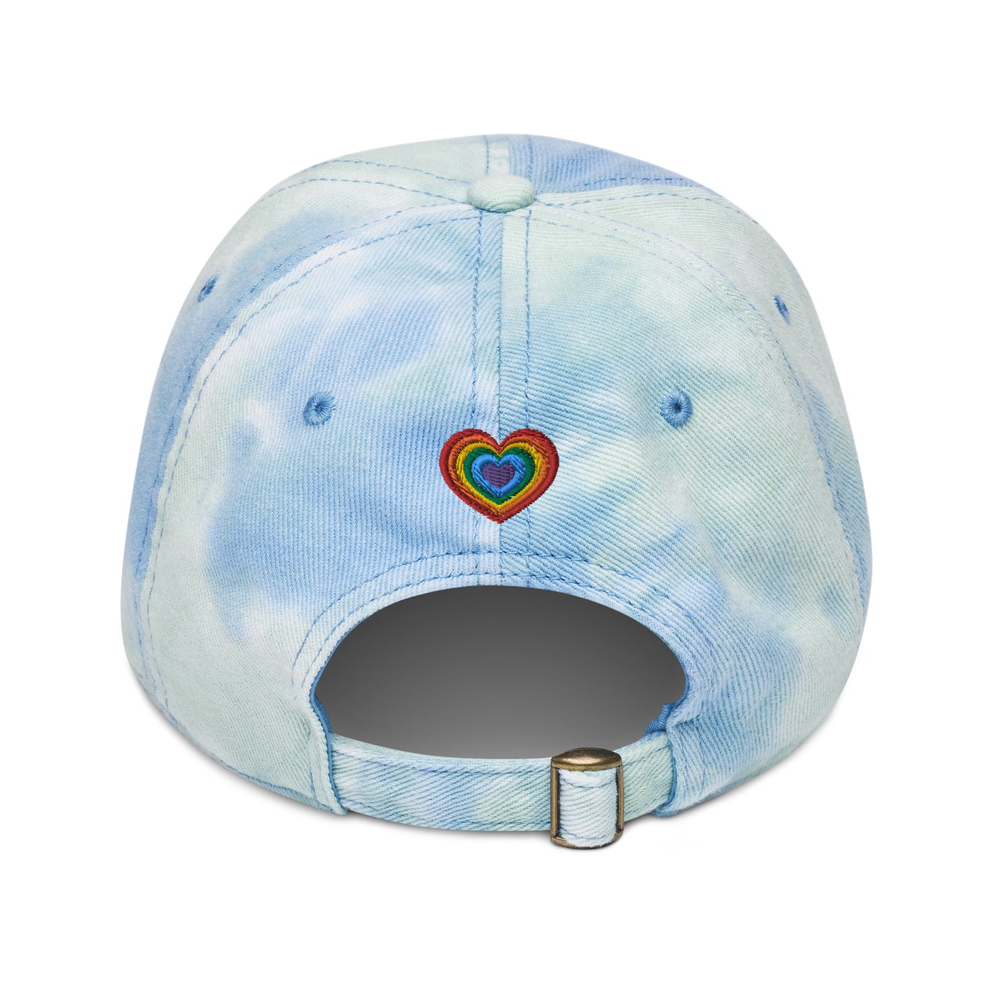 Pride Rainbow Heart Gay Pride Tie Dye Embroidered Dad Hat