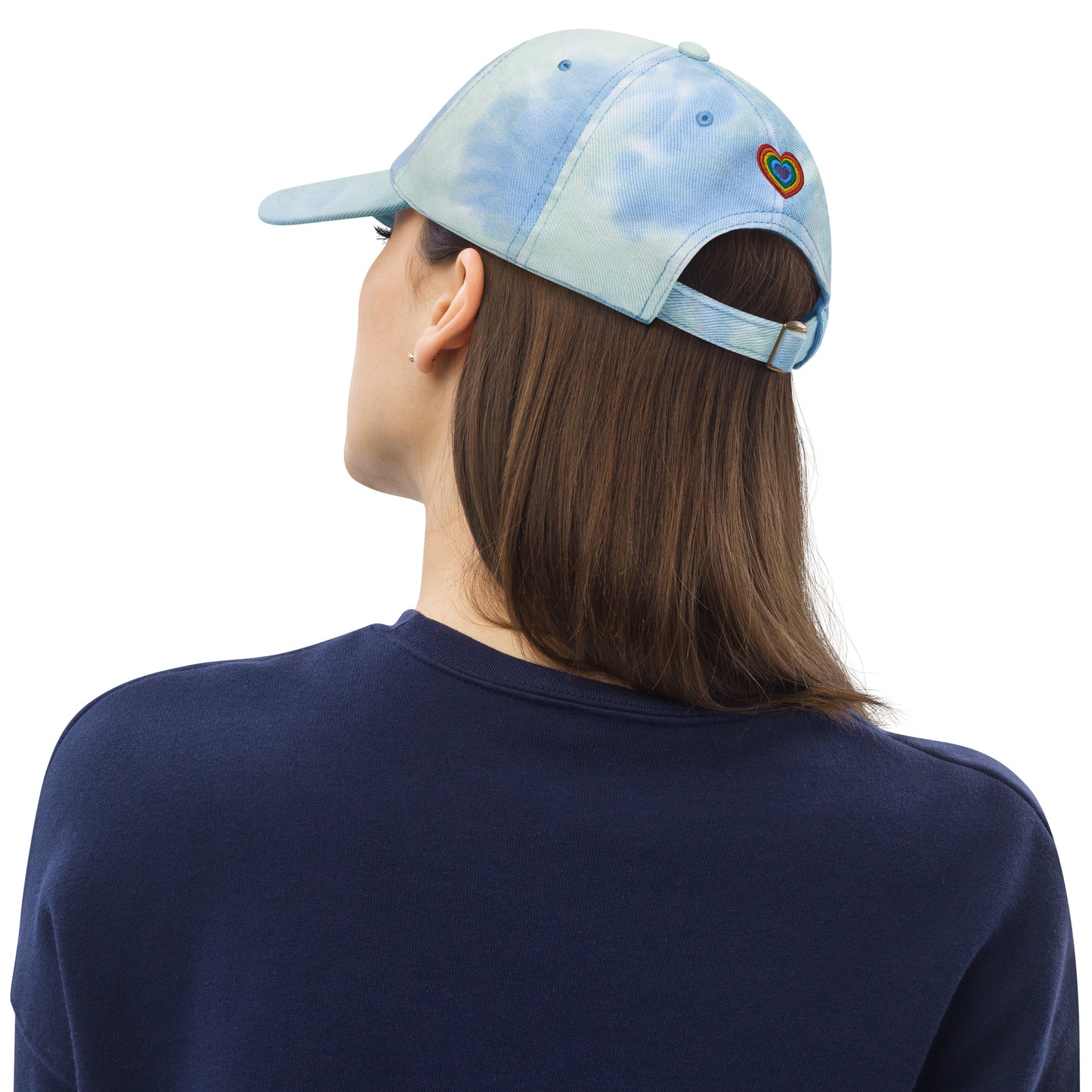 Pride Rainbow Heart Gay Pride Tie Dye Embroidered Dad Hat