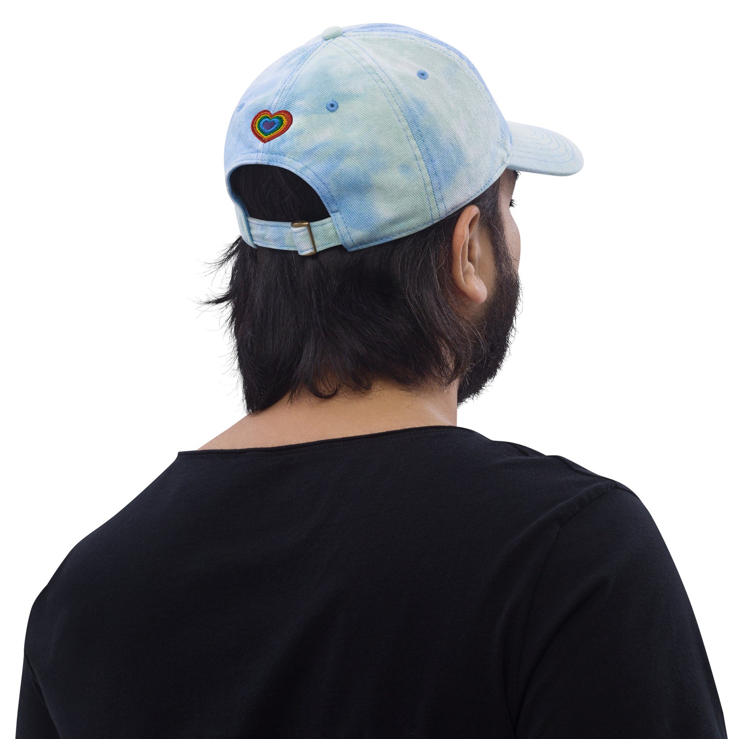 Pride Rainbow Heart Gay Pride Tie Dye Embroidered Dad Hat