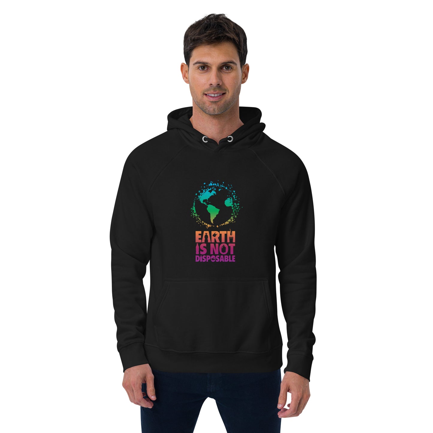 Earth Is Not Disposable Adult Unisex Organic Cotton Raglan Hoodie
