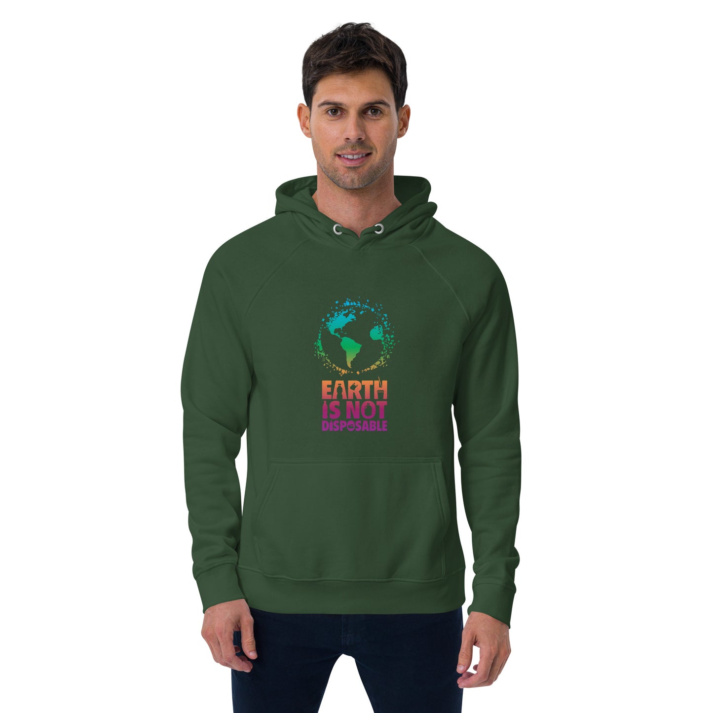 Earth Is Not Disposable Adult Unisex Organic Cotton Raglan Hoodie