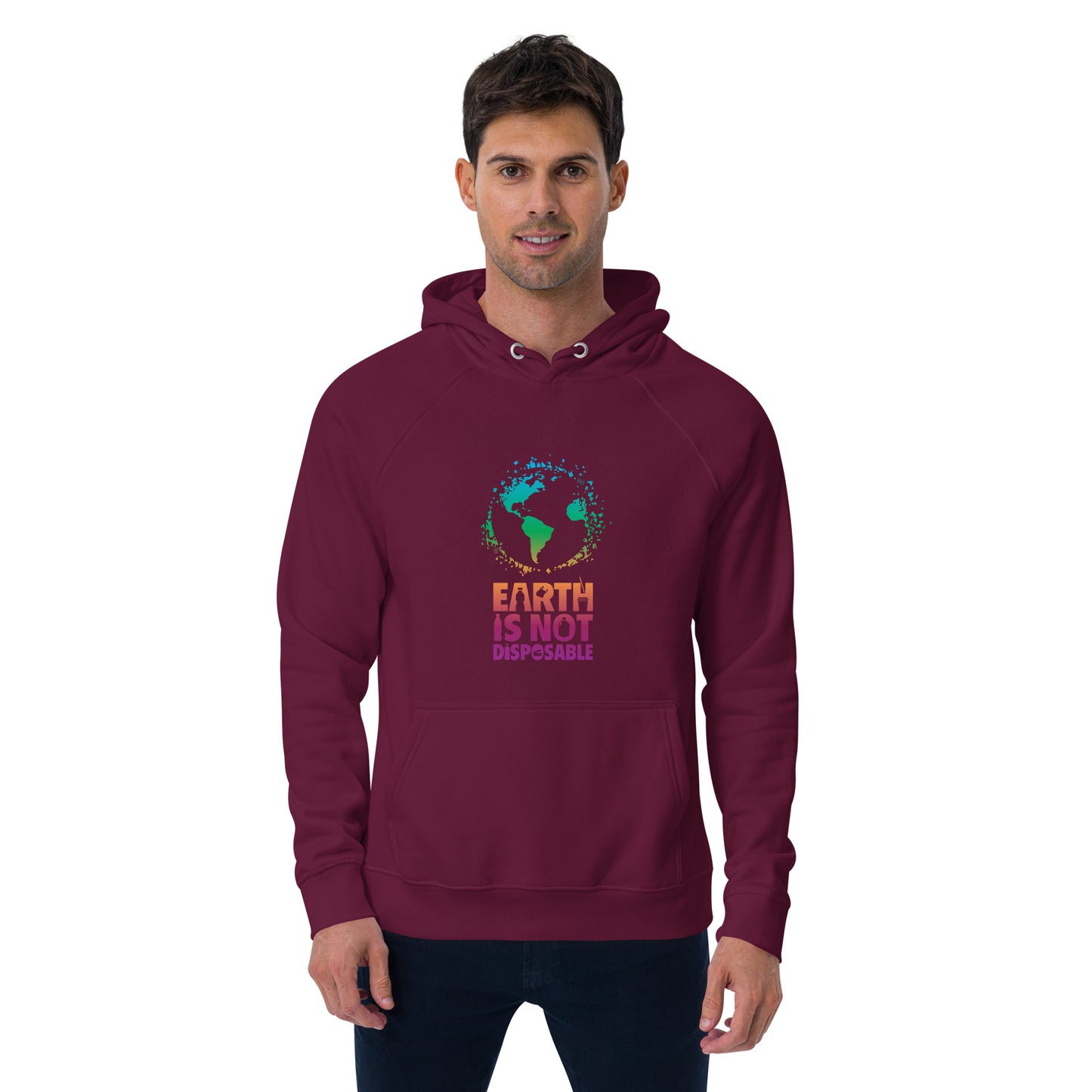 Earth Is Not Disposable Adult Unisex Organic Cotton Raglan Hoodie