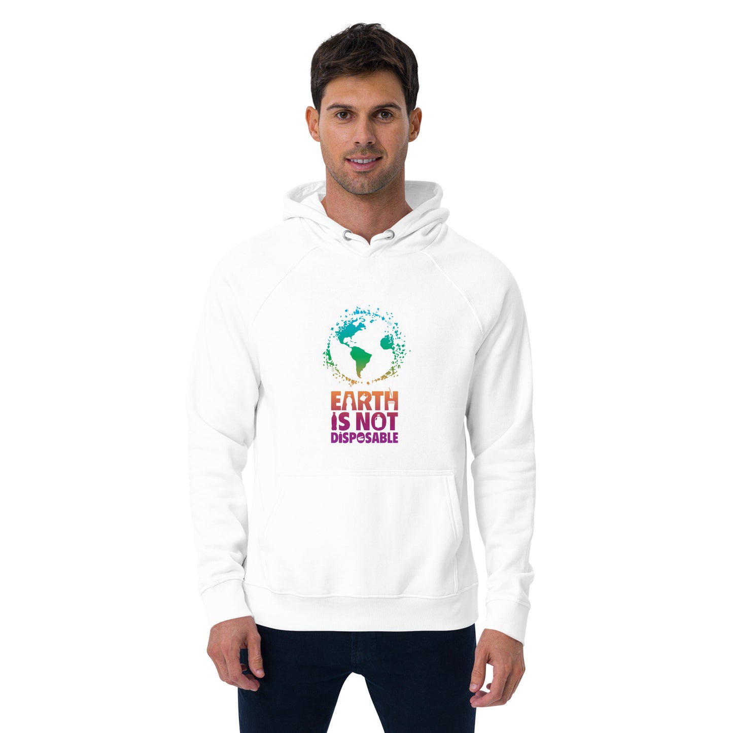 Earth Is Not Disposable Adult Unisex Organic Cotton Raglan Hoodie