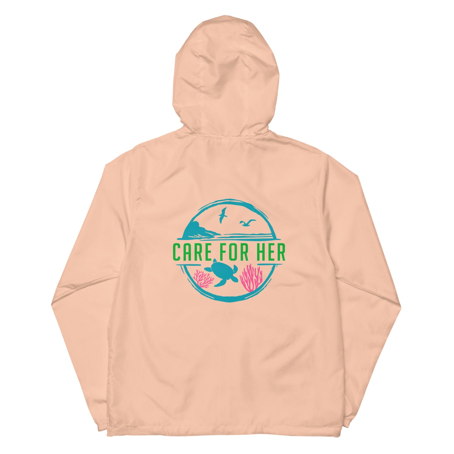 Care for Planet Earth Against Climate Change Adult Unisex Lightweight Zip Up Windbreaker