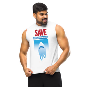 Save Our Seas From Plastic Shark Sleeveless Muscle Shirt