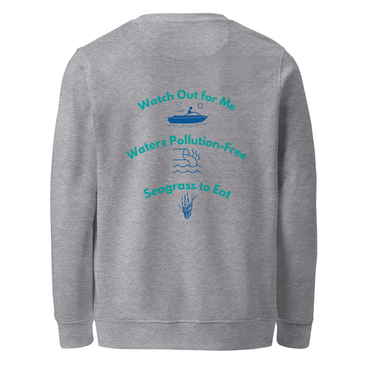 Protect the Manatees Eco Embroidered Adult Unisex Crewneck Sweatshirt