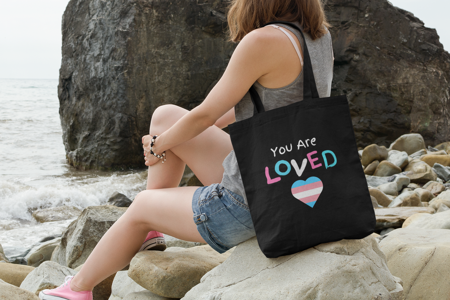 Protect Trans Kids Eco Black Tote Bag