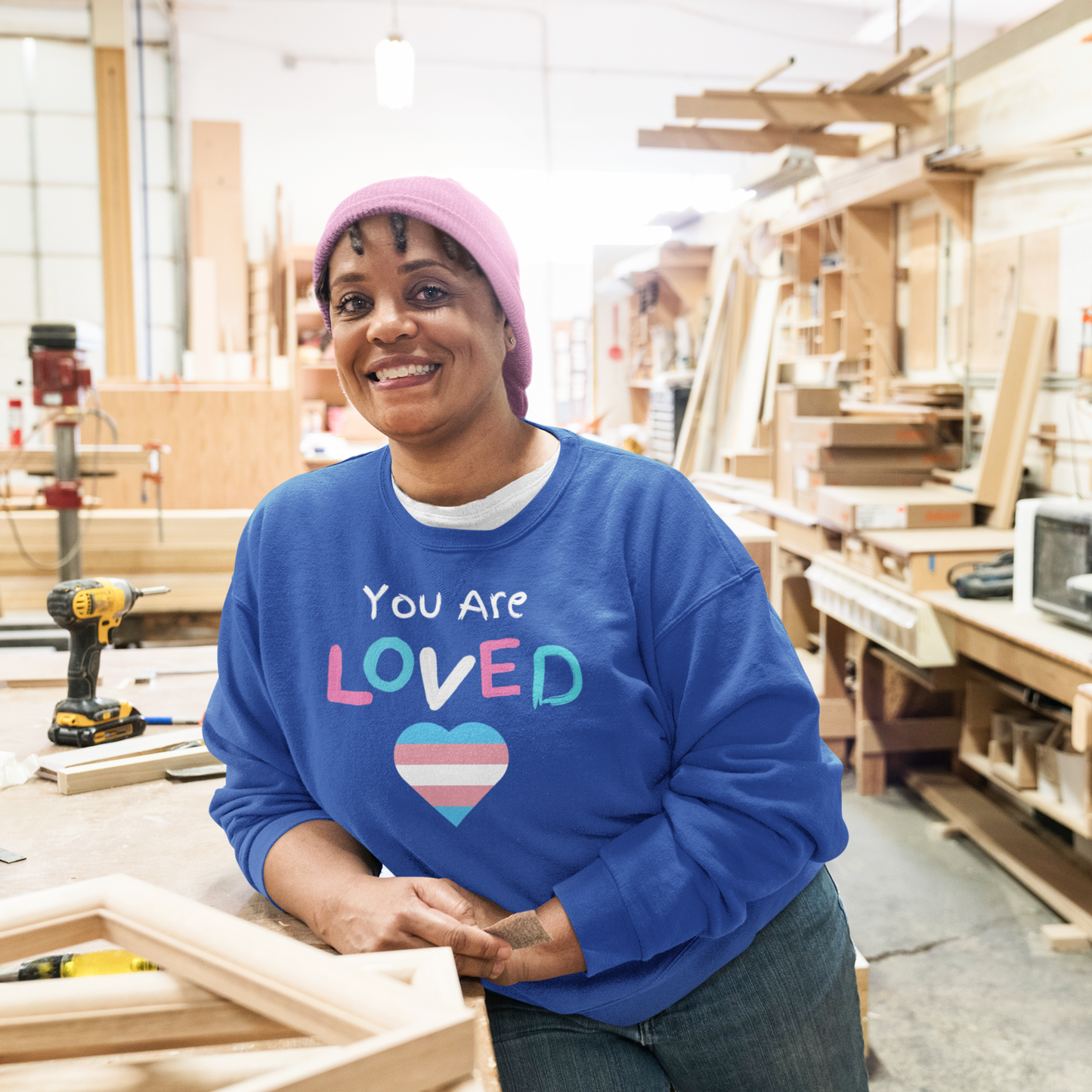 You Are Loved Trans Ally Unisex Heavy Blend™ Crewneck Sweatshirt