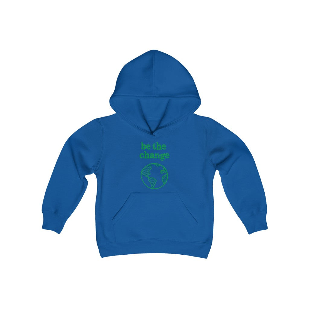 Be the Change Against Climate Change Youth Heavy Blend Hooded Sweatshirt