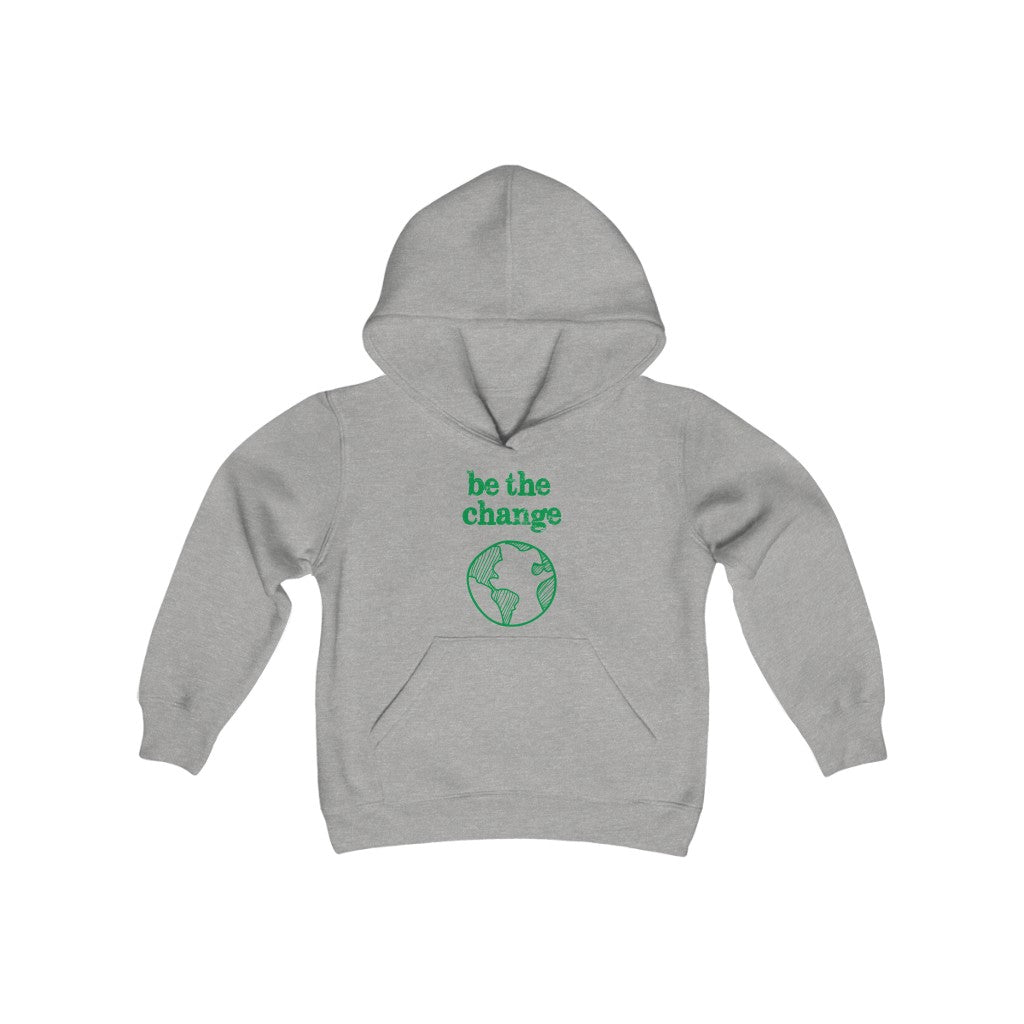 Be the Change Against Climate Change Youth Heavy Blend Hooded Sweatshirt
