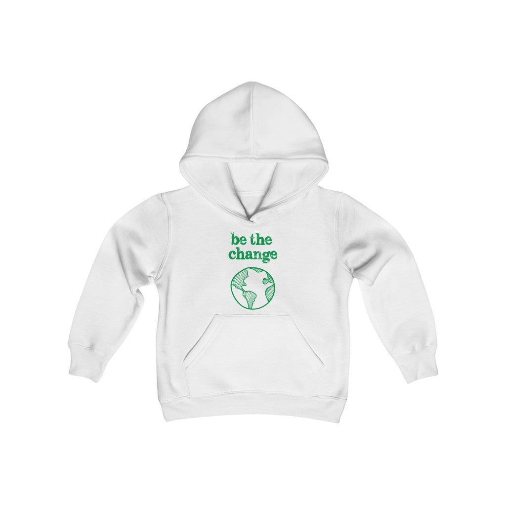 Be the Change Against Climate Change Youth Heavy Blend Hooded Sweatshirt