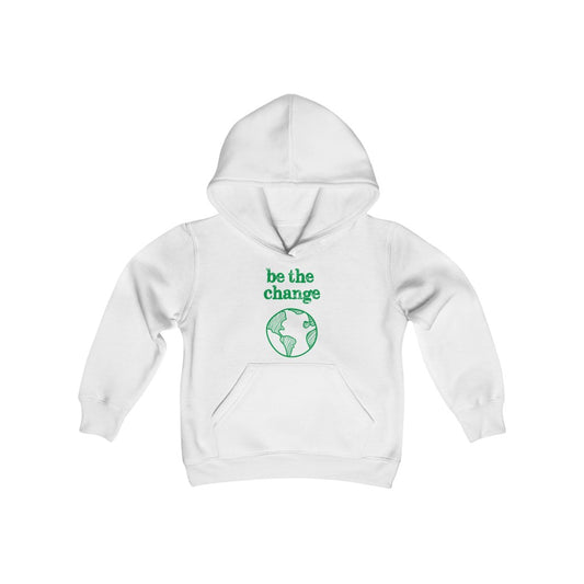 Be the Change Against Climate Change Youth Heavy Blend Hooded Sweatshirt
