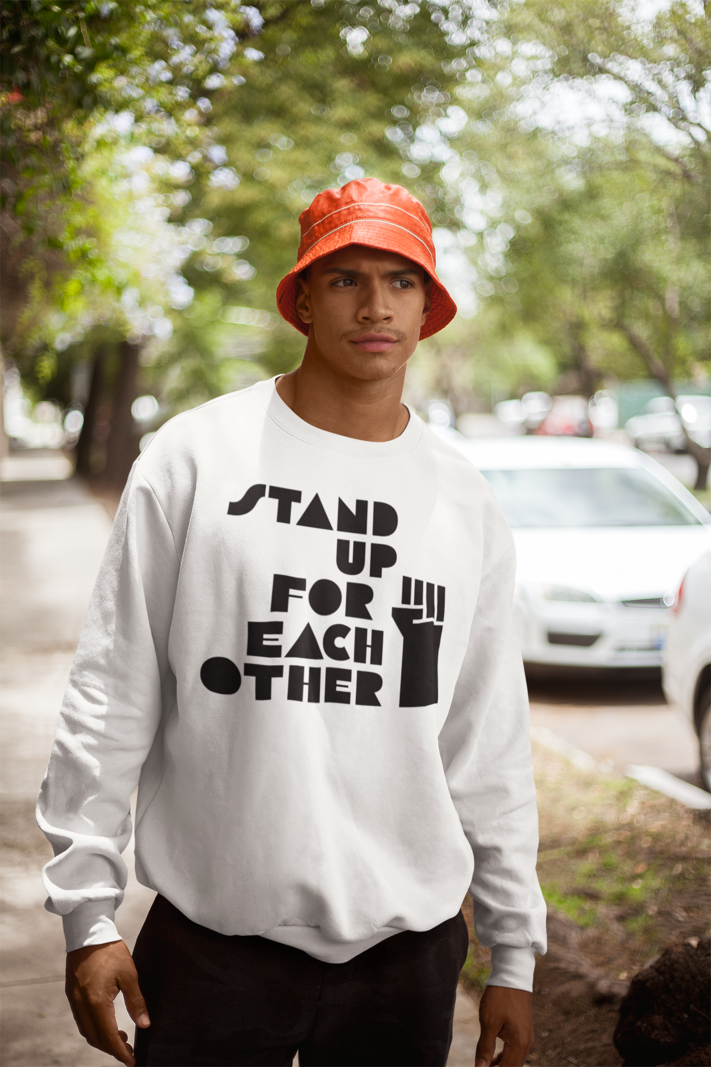 Stand Up For Each Other Social Justice Heavy Blend™ Adult White Crewneck Sweatshirt