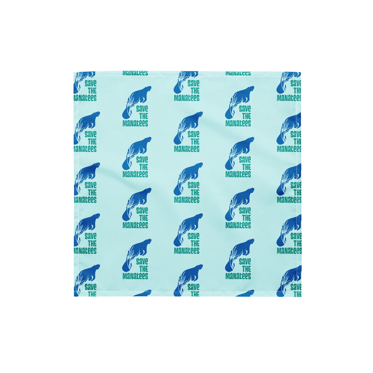 Save the Manatees Graphic All-Over Print AOP Manatee Bandana