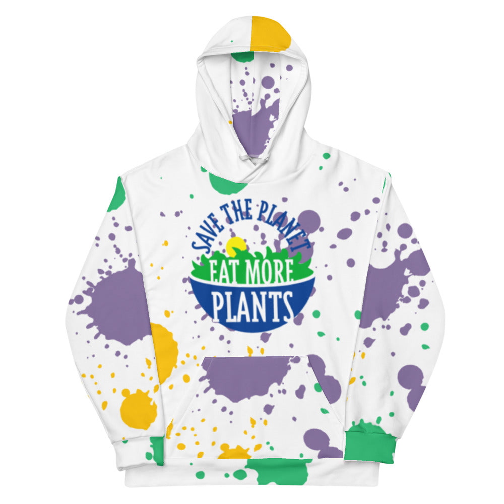Save the Planet, Eat More Plants! Vegetarian Vegan Adult All Over Print Graphic Hoodie