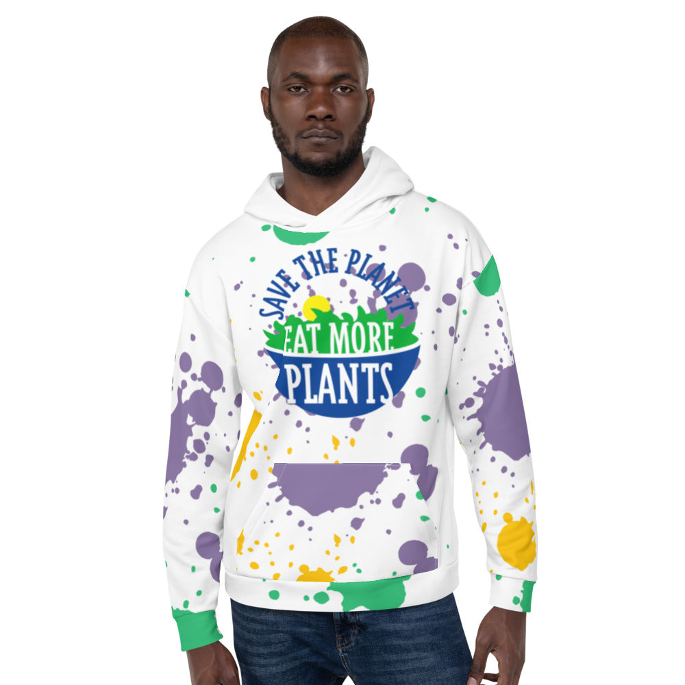 Save the Planet, Eat More Plants! Vegetarian Vegan Adult All Over Print Graphic Hoodie
