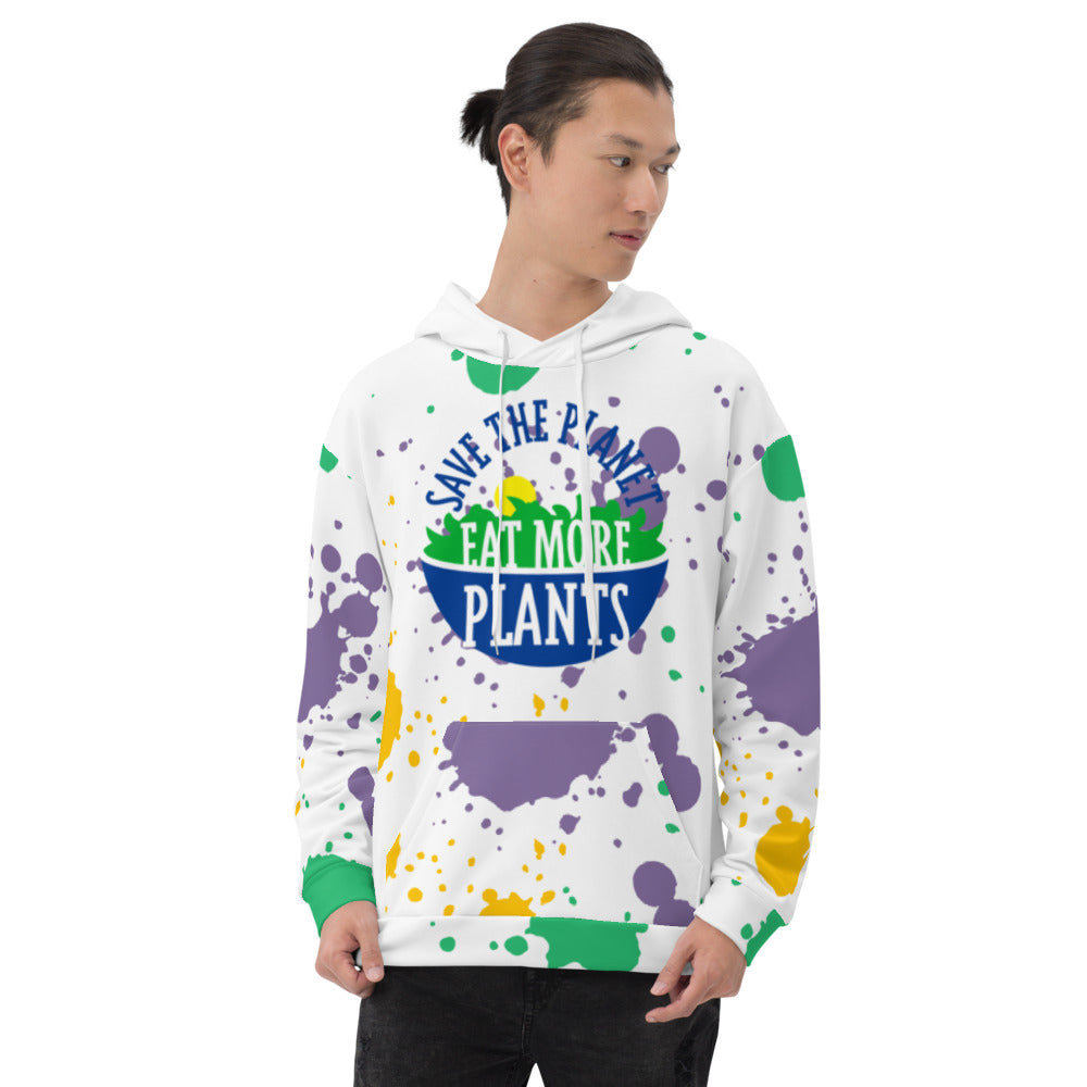 Save the Planet, Eat More Plants! Vegetarian Vegan Adult All Over Print Graphic Hoodie