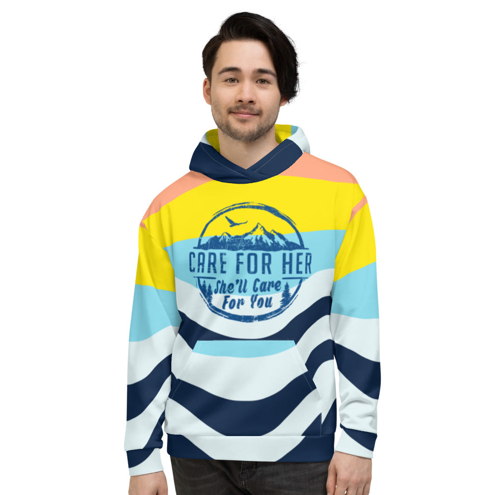 Climate Change All Over Print AOP Adult Unisex Graphic Hoodie