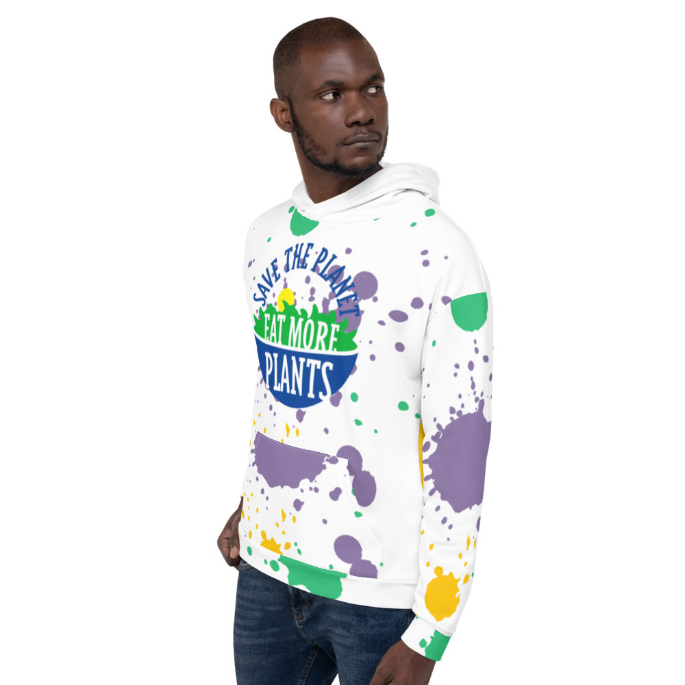 Save the Planet, Eat More Plants! Vegetarian Vegan Adult All Over Print Graphic Hoodie