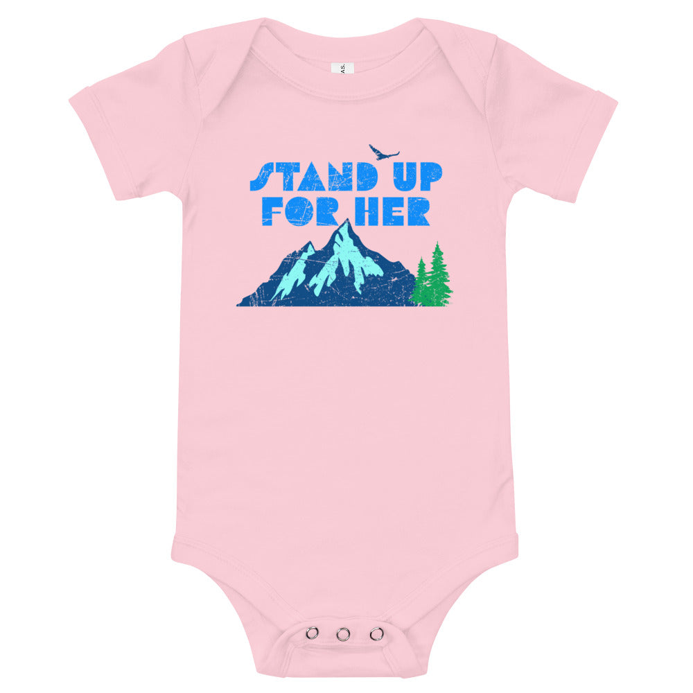 Stand Up For Planet Earth Baby Short Sleeve One Piece