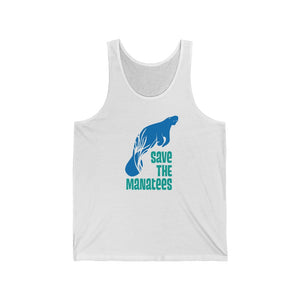 Open image in slideshow, Save The Manatees White Unisex Tank
