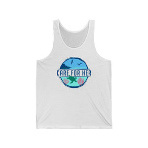 Open image in slideshow, Care for Planet Earth Unisex Jersey Tank Top
