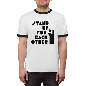 Stand Up For Each Other Unisex Ringer Tee