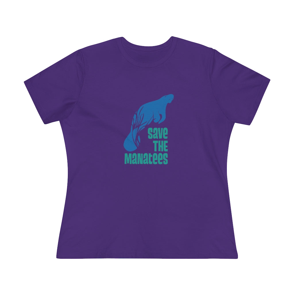 Save The Manatees Women's Adult Premium Short Sleeve Shirt