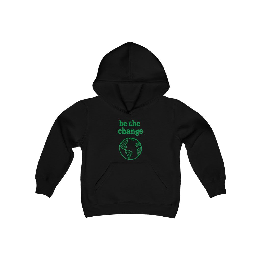 Be the Change Against Climate Change Youth Heavy Blend Hooded Sweatshirt