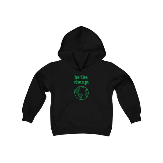 Be the Change Against Climate Change Youth Heavy Blend Hooded Sweatshirt